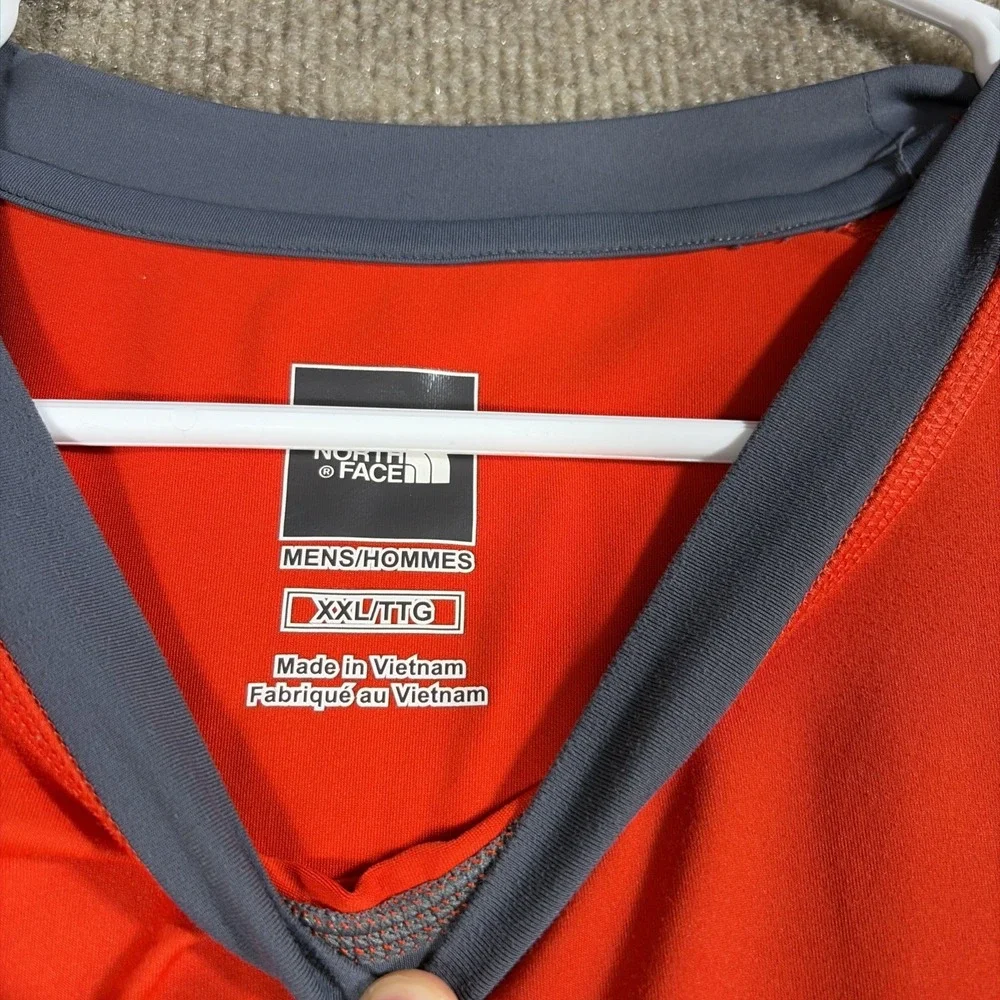 The North Face Men's Athletic Workout T Shirt Orange And Gray Size XXL
